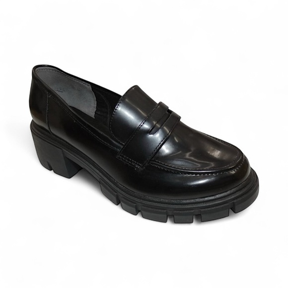 NEW Crown Vintage Chunky Loafers 10M Black Platform Preppy Grunge Officecore - Picture 11 of 11